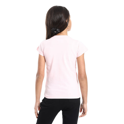 Girls Cotton Printed T-Shirt